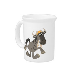 Cartoon Tap Dancing Wildebeest Pitcher