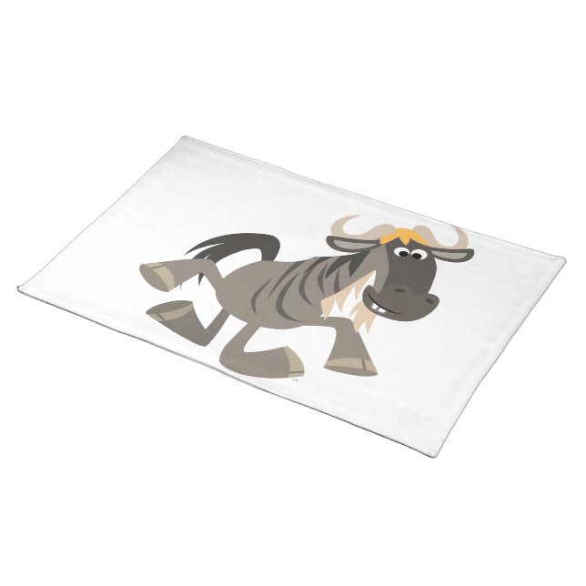 Cartoon Tap Dancing Wildebeest Place Mat (On Table)