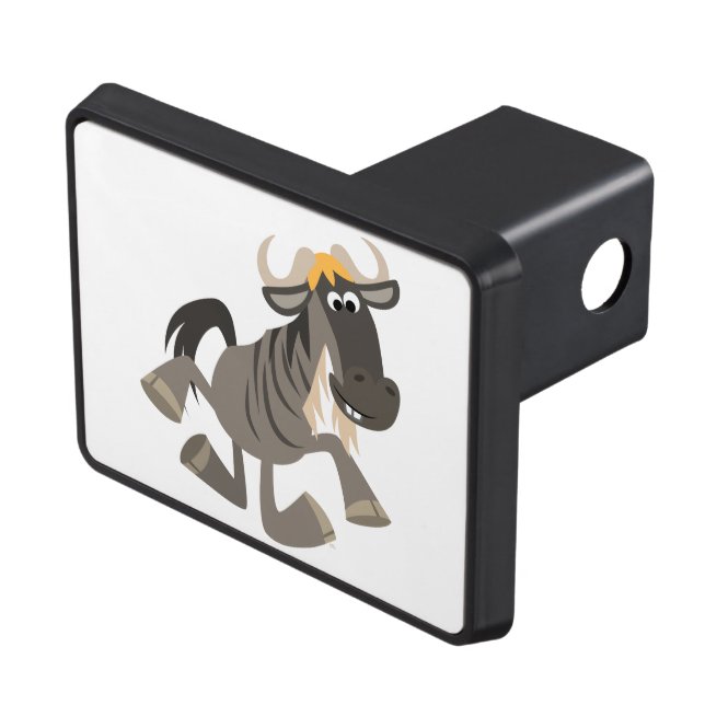 Cartoon Tap Dancing Wildebeest Trailer Hitch Cover (Top Right)