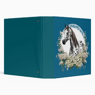 Cartoon Tattoo Art Of Appaloosa With Border 3 Ring Binder
