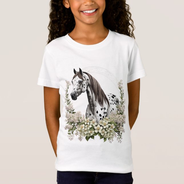 Cartoon Tattoo Art Of Appaloosa With Border Of Syr T-Shirt (Front)