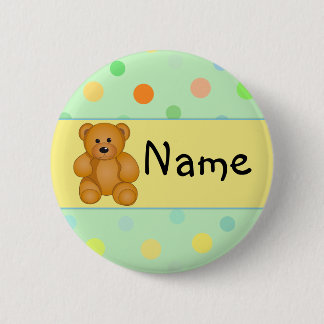 Cartoon Teddy Design Button