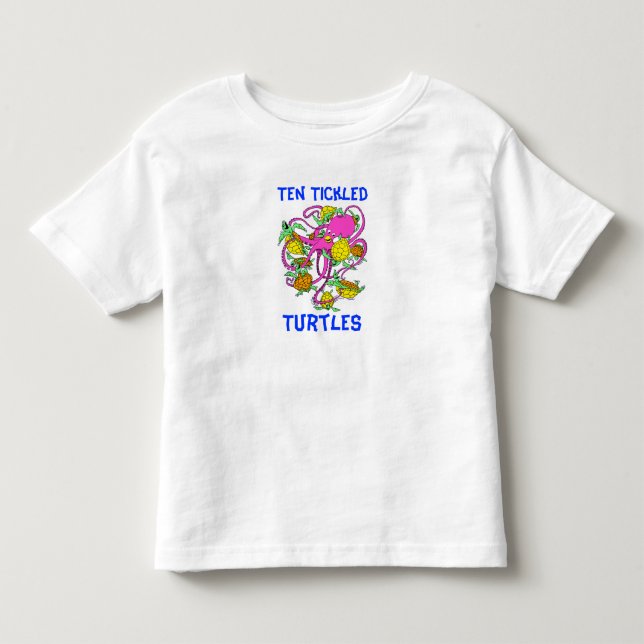 Cartoon Ten Tickled Turtles Toddler T-shirt (Front)