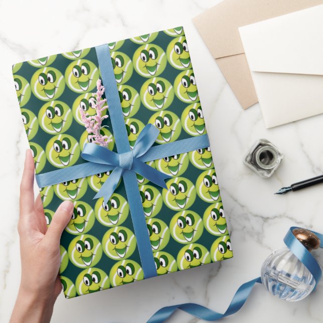 Cartoon Tennis ball sports wrapping paper (Gifting)