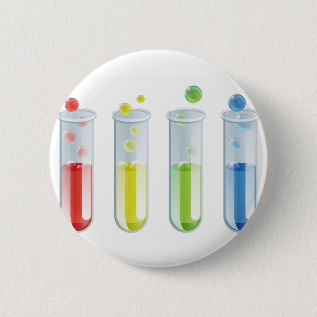 Cartoon Test Tubes Button (Front)