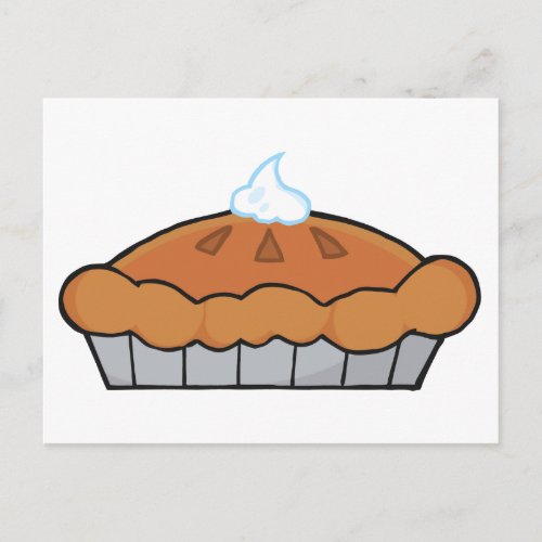 Cartoon Thanksgiving Pie Postcard