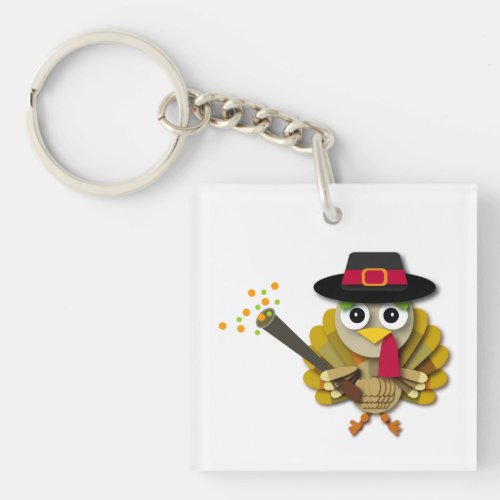 Cartoon Thanksgiving Turkey Keychain