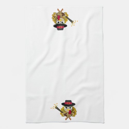 Cartoon Thanksgiving Turkey Kitchen Towel