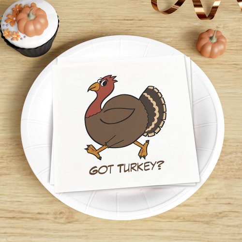 Cartoon Thanksgiving Turkey Paper Napkins