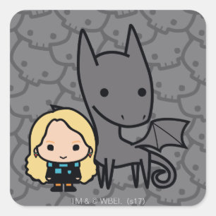 Cartoon Thestral and Luna Character Art Square Sticker