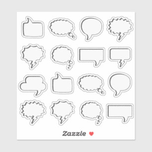 Cartoon Thought Comic Speech Bubble Quote Blank Sticker