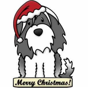 Cartoon Tibetan Terrier Christmas Ornament