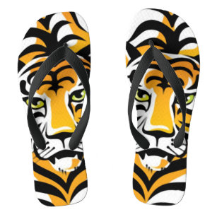 Cartoon Tiger Animal Print Flip Flops