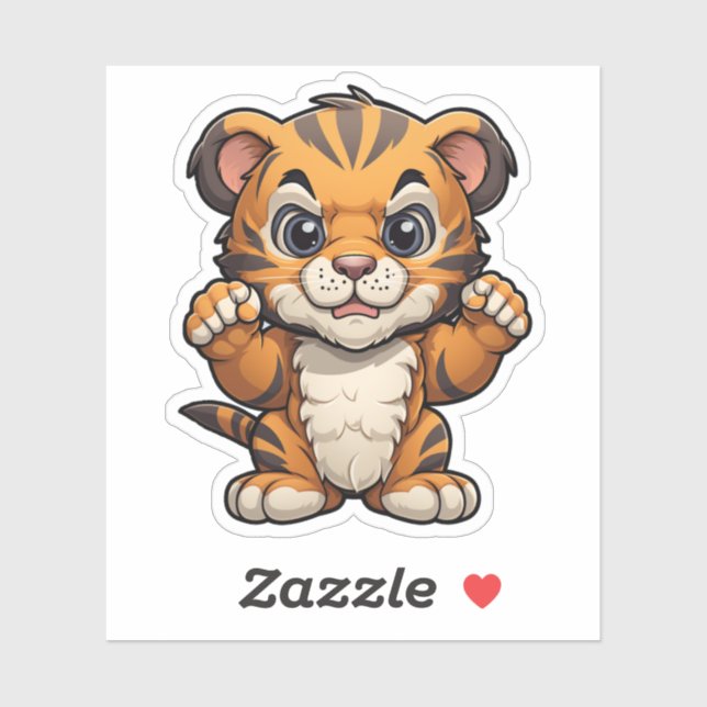 Cartoon tiger illustration sticker (Sheet)