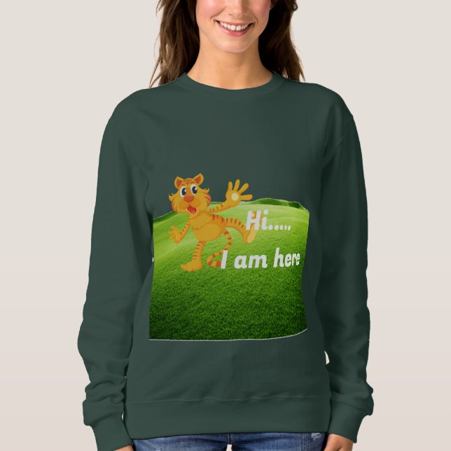 Cartoon Tiger Mascot Sweatshirt (Front)