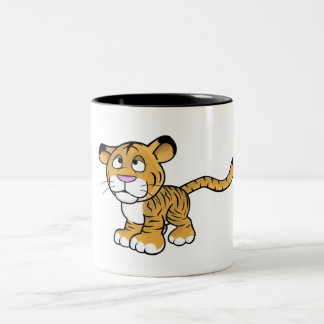 cartoon tiger Two-Tone coffee mug