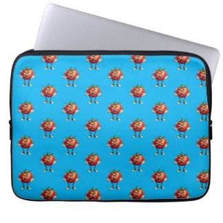 Cartoon Tomato with Mustache and Arms Laptop Sleeve