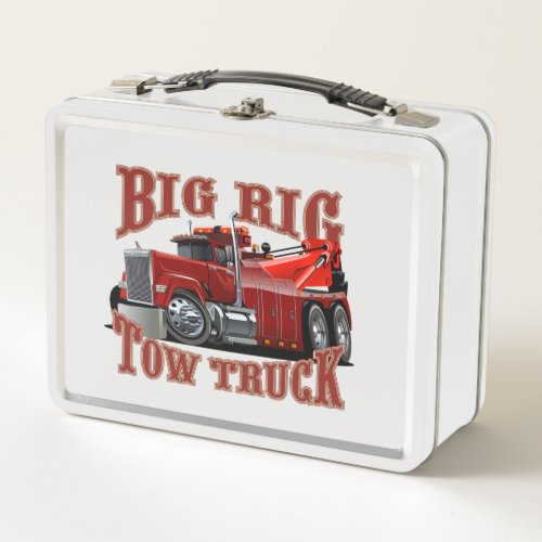 Cartoon tow truck metal lunch box