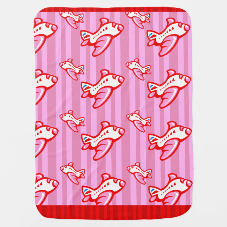 Cartoon Toy Airplane | pink red Swaddle Blanket | Zazzle Cartoon Toy Airplane | pink red Swaddle Blanket | Zazzle