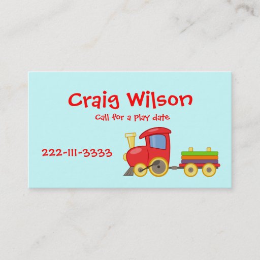 Customizable Cartoon Train Calling Card Business Card