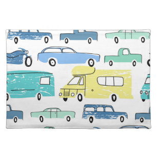 Cartoon Transport: City Kids' Fun. Cloth Placemat