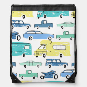 Cartoon Transport: City Kids' Fun. Drawstring Bag