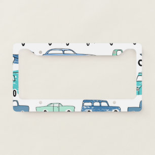 Cartoon Transport: City Kids' Fun. License Plate Frame