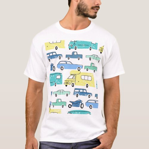 Cartoon Transport City Kids Fun T_Shirt