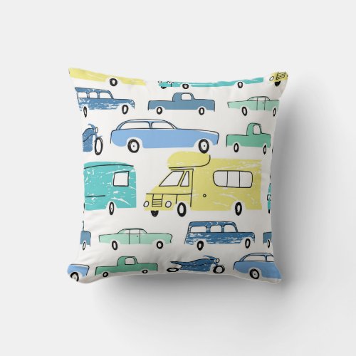 Cartoon Transport City Kids Fun Throw Pillow