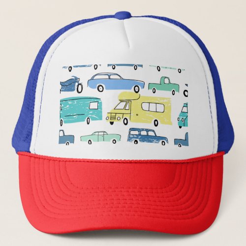 Cartoon Transport City Kids Fun Trucker Hat