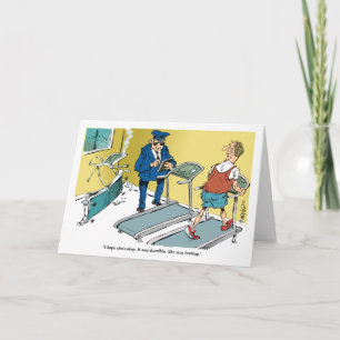 Cartoon treadmill during exercise card