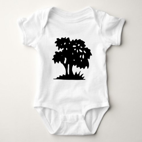 Cartoon Tree _ Black Baby Bodysuit