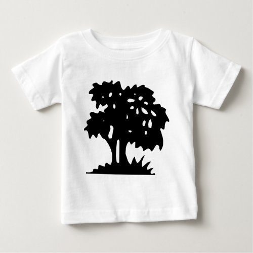 Cartoon Tree _ Black Baby T_Shirt