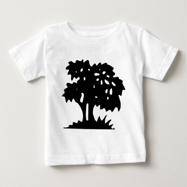 Cartoon Tree - Black Baby T-Shirt (Front)