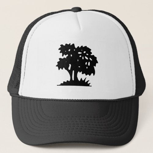 Cartoon Tree _ Black Trucker Hat