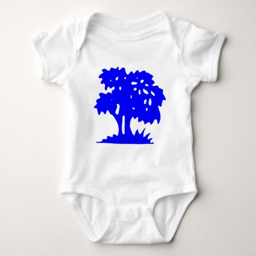 Cartoon Tree _ Blue Baby Bodysuit