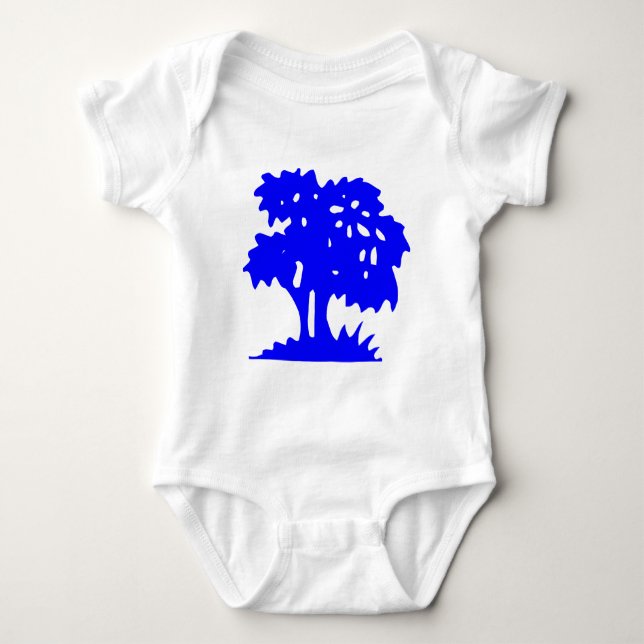 Cartoon Tree - Blue Baby Bodysuit (Front)