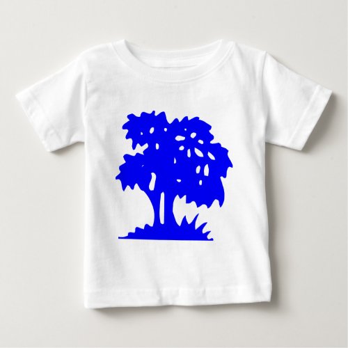 Cartoon Tree _ Blue Baby T_Shirt