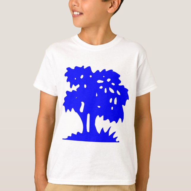 Cartoon Tree - Blue T-Shirt (Front)