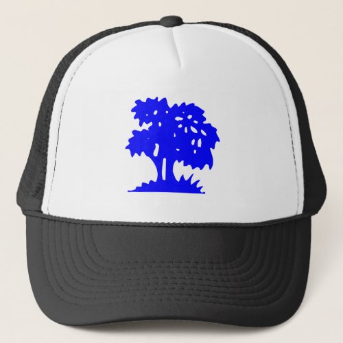 Cartoon Tree _ Blue Trucker Hat