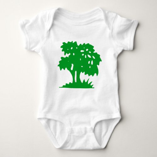 Cartoon Tree _ Grass Green Baby Bodysuit
