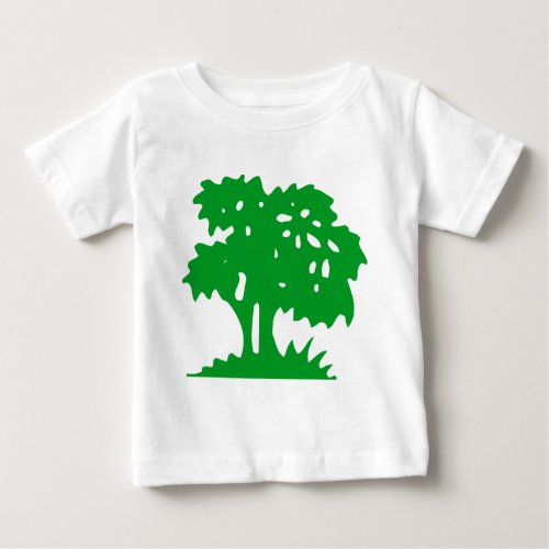 Cartoon Tree _ Grass Green Baby T_Shirt