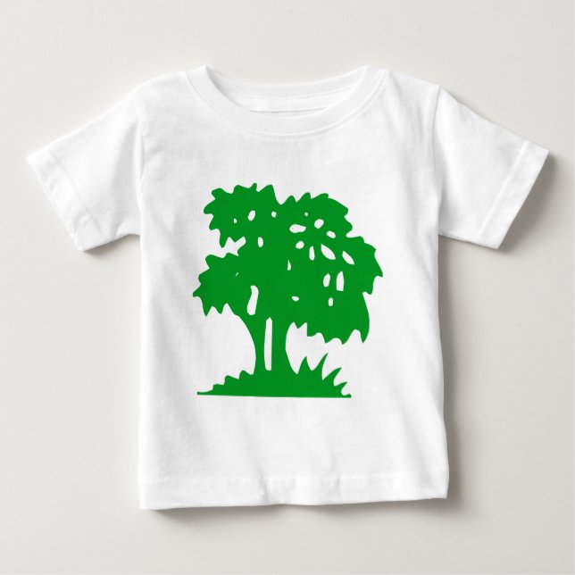 Cartoon Tree - Grass Green Baby T-Shirt (Front)