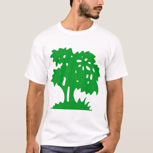 Cartoon Tree _ Grass Green T_Shirt