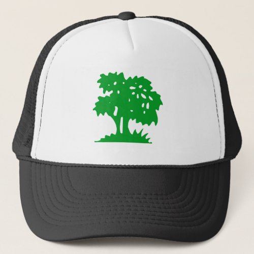 Cartoon Tree _ Grass Green Trucker Hat