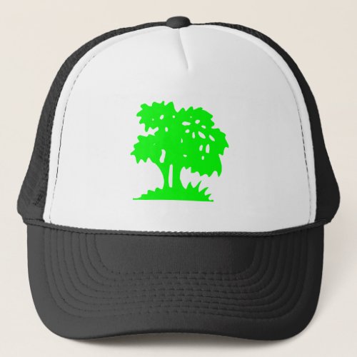 Cartoon Tree _ Green Trucker Hat