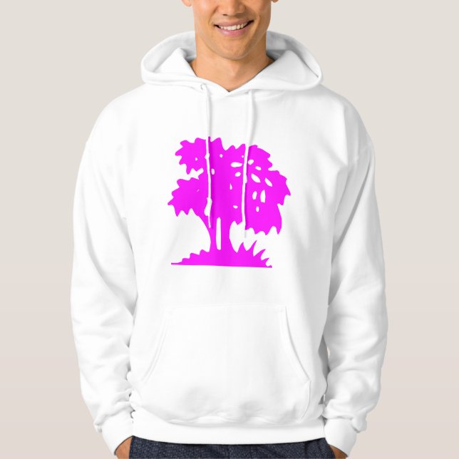 Cartoon Tree - magenta Hoodie (Front)