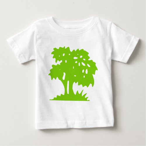 Cartoon Tree _ Martian Green Baby T_Shirt