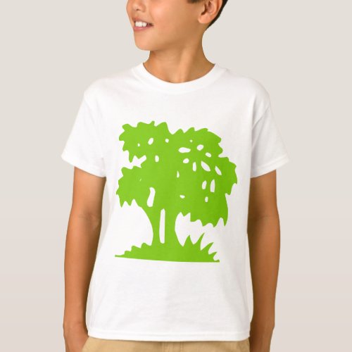 Cartoon Tree _ Martian Green T_Shirt