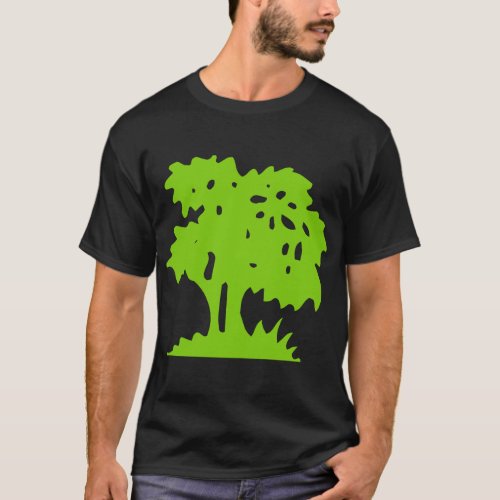 Cartoon Tree _ Martian Green T_Shirt